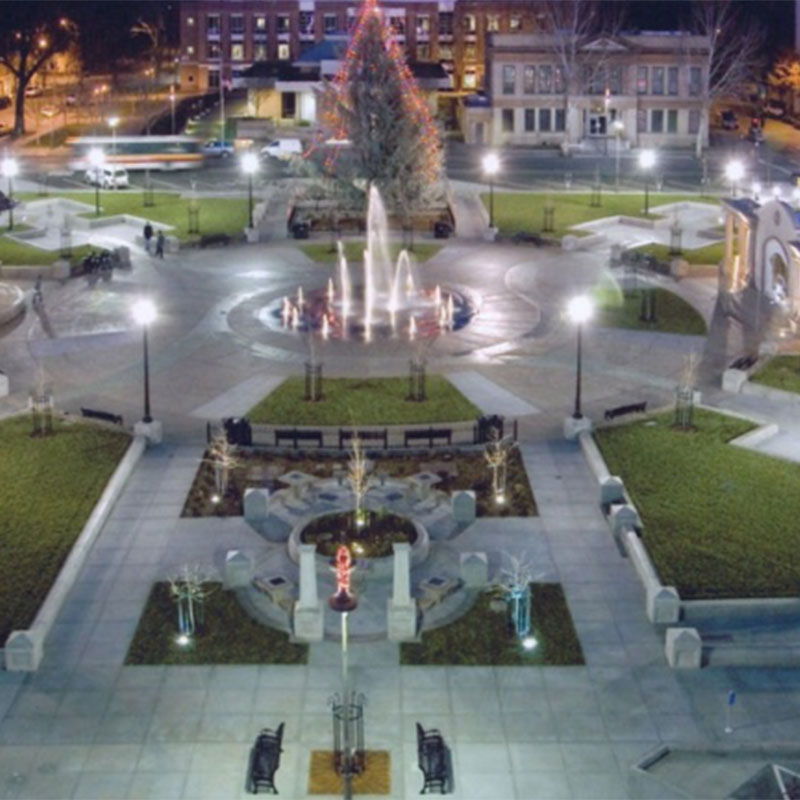 Chico City Plaza at Christmas time